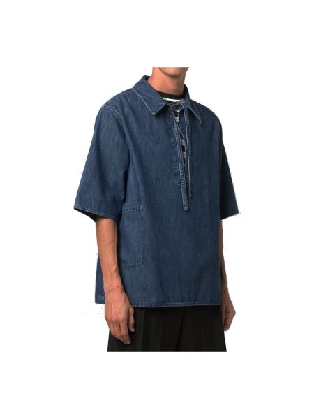 Camisa de algodón manga corta Valentino azul