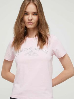 Bavlněné tričko Juicy Couture růžové