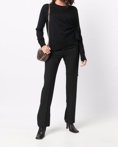 Jersey con volantes de tela jersey Emporio Armani negro