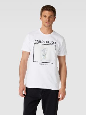 Koszulka z nadrukiem Carlo Colucci biała