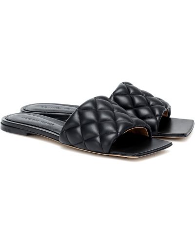 Dabīgās ādas sandales Bottega Veneta melns