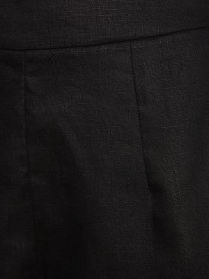 Pantalones cortos de cintura alta de lino Ermanno Scervino negro