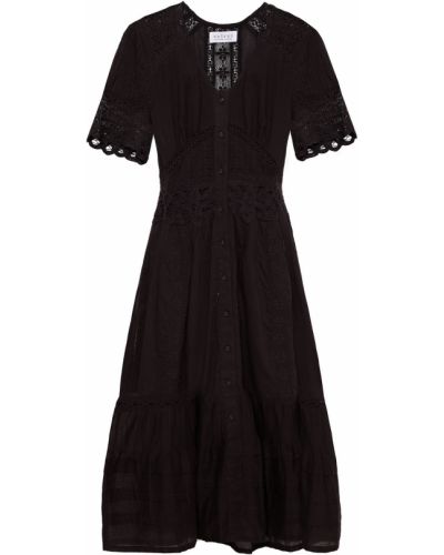 Černé šaty ke kolenům bavlněné Velvet By Graham & Spencer