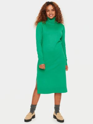 Меланжевое платье миди с высоким воротником Saint Tropez зеленое
