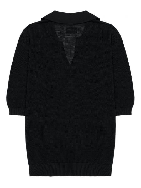 Medvilninis megztinis v formos iškirpte Laneus juoda