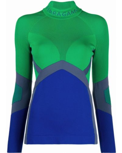 Jersey de cuello vuelto de tela jersey Salvatore Ferragamo verde