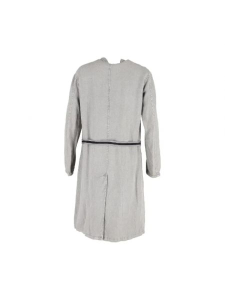 Abrigo largo de lino retro Prada Vintage gris