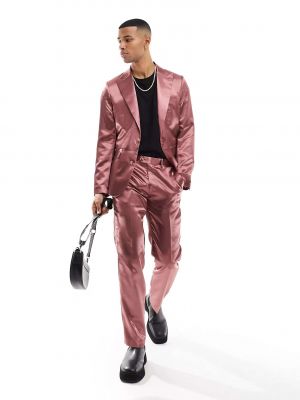 Атласные прямые брюки Gianni Feraud розовые