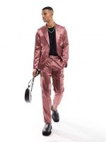 Розовые мужские прямые брюки