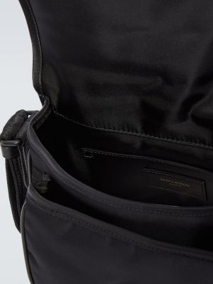Usnjena crossbody torbica iz najlona Saint Laurent črna