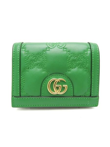 Portfel skórzany retro Gucci Vintage zielony