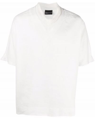 Camiseta con escote v Emporio Armani blanco