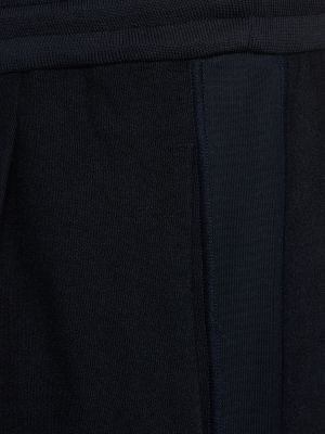 Памучни копринени шорти Brioni синьо