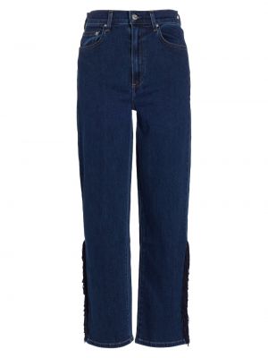 Прямые джинсы с бахромой с высокой талией Le Jean