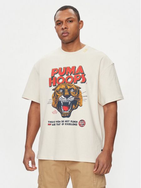Pamut póló Puma bézs