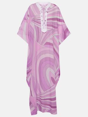 Bavlněné dlouhé šaty Pucci fialové