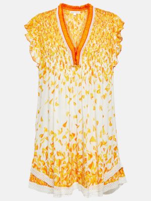 Kleid mit print Poupette St Barth orange