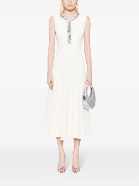 Midi šaty s flitry Self-portrait bílé