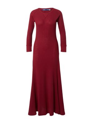 Pamučna midi haljina Polo Ralph Lauren crvena