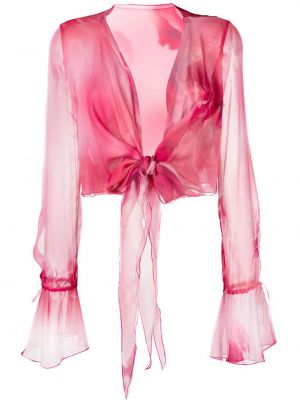 Trykt kort bluse Blumarine rosa