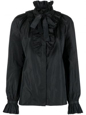 Ruffle krage bluse Alberta Ferretti svart