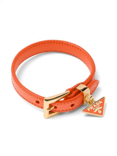 Bracelet en cuir Prada orange