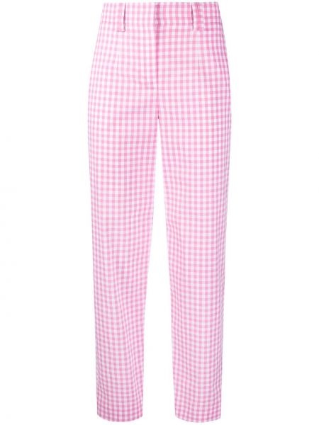 Pantalones rectos a cuadros Balmain rosa