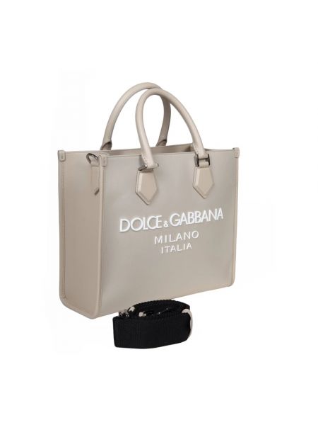 Bolso shopper de cuero Dolce & Gabbana beige