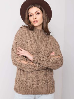 Sweter wełniane Fashionhunters - beżowy