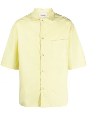 Chemise en coton avec manches courtes Nanushka jaune