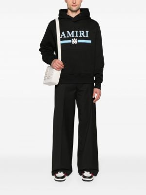 Kokvilnas kapučdžemperis ar apdruku Amiri melns