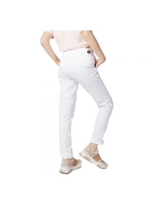Spodnie slim fit w jednolitym kolorze Blauer białe