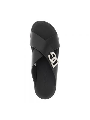 Sandalias de cuero Dolce & Gabbana negro