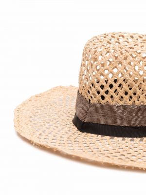 Relaxed fit kepurė Brunello Cucinelli smėlinė