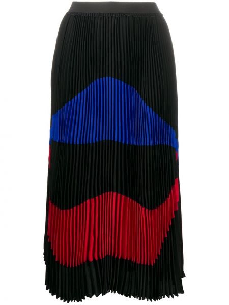 Falda con estampado abstracto plisada Nº21 negro