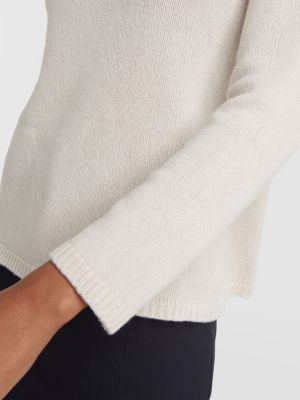 Sweter wełniany z kaszmiru S Max Mara brązowy