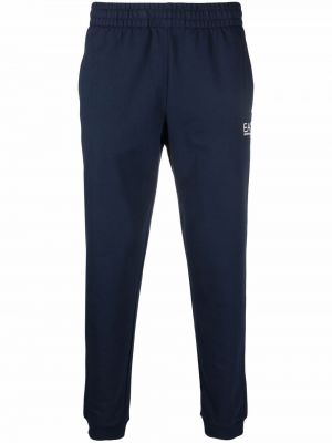 Pantaloni sport cu imagine Ea7 Emporio Armani albastru