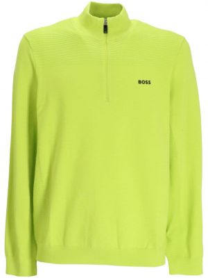 Пуловер с принт Boss зелено