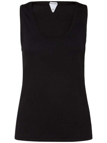 Bomull tank top Bottega Veneta svart