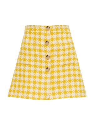 Vlněné mini sukně Miu Miu žluté