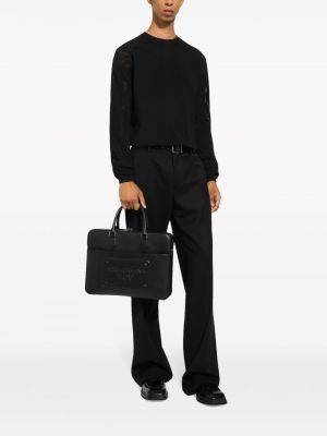 Kožená taška na notebook Dolce & Gabbana černá
