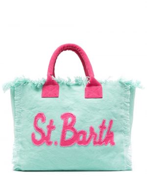 Памучни плажна чанта Mc2 Saint Barth зелено