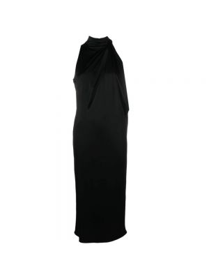 Czarna sukienka midi bez rękawów Versace