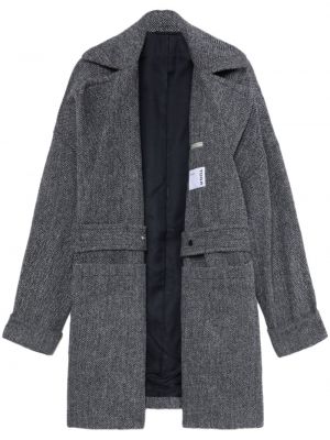 Vilnonis paltas su eglutės raštu Toga pilka