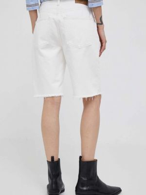 Bavlněné kraťasy s vysokým pasem Polo Ralph Lauren bílé