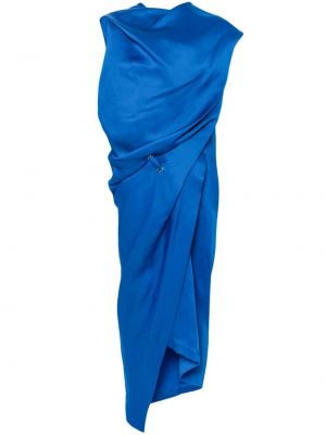Obleka z draperijo Issey Miyake modra