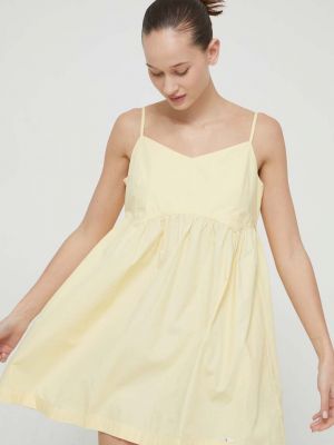 Sukienka mini bawełniana Tommy Jeans żółta
