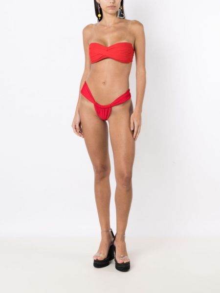 Bikini taille basse drapé Amir Slama rouge