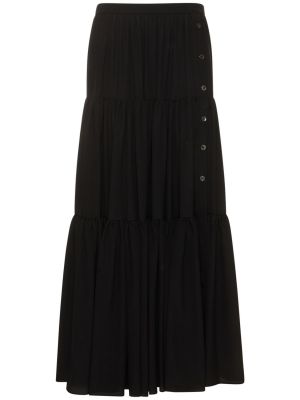 Плисирана копринена пола от креп Michael Kors Collection черно