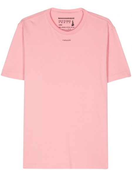 Bavlněné tričko s potiskem Maharishi růžové